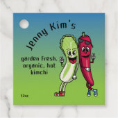 Napa und Pepper Pals Funny Cartoon Square Kimchi Geschenkanhänger (Vorderseite)