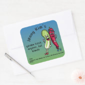 Napa und Pepper Pals Funny Cartoon Square Kimchi Quadratischer Aufkleber (Umschlag)