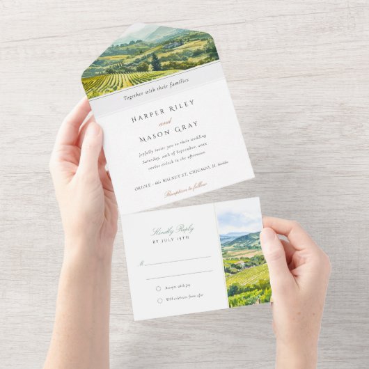 Napa Valley All-in-One-Tear-Away-UAWG All In One Einladung (Abreißen)