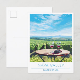 Napa Valley California USA Art Vintage Travel Postkarte