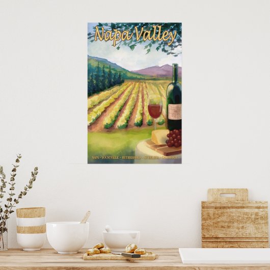 Napa Valley, California Wine Country Travel Poster (Küche)