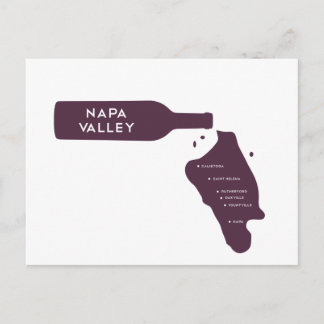 Napa Valley Cities Weinflaschen Spill Logo Postkarte