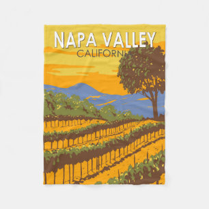 Napa Valley Kalifornien Reise Kunst Vintage Fleecedecke