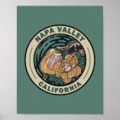 Napa Valley Kalifornien Reisen Kunst Abzeichen Poster (Vorne)