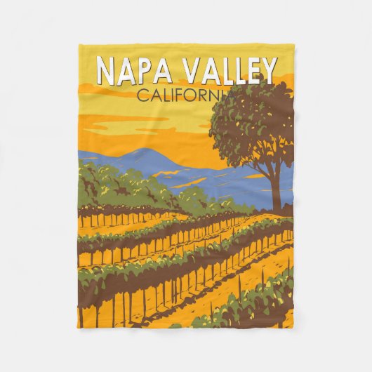 Napa Valley Kalifornien Reisen Vintag Fleecedecke (Vorderseite)