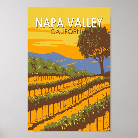 Napa Valley Kalifornien Reisen Vintag Poster (Vorne)