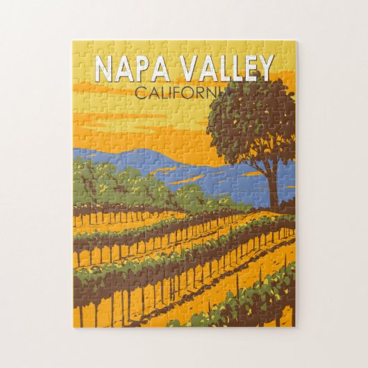 Napa Valley Kalifornien Reisen Vintag Puzzle (Vertikal)
