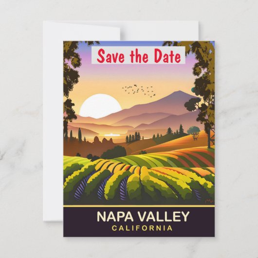 Napa Valley, Kalifornien, Travel Postcard, Save The Date (Vorderseite)