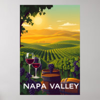 Napa Valley, Kalifornien Wein Reise Vintage Kunst