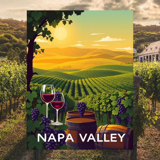 Napa Valley, Kalifornien Weinreise Vintag Postkarte