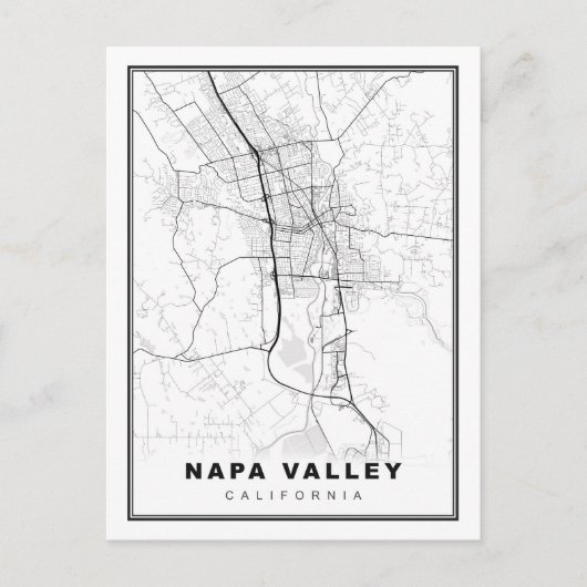 Napa-Valley-Karte Postkarte (Vorderseite)