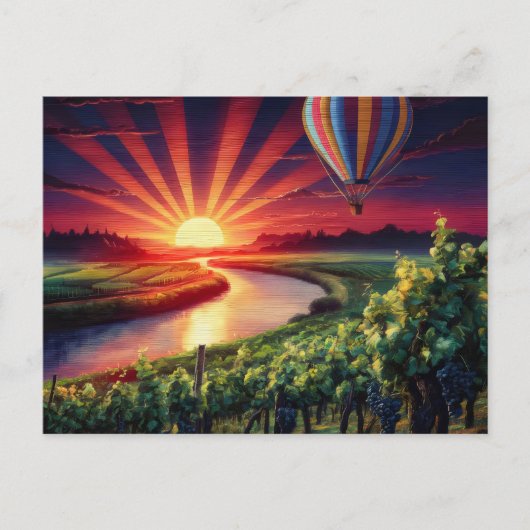 Napa Valley Travel Hot Air Ballon Sunrise Postkarte (Vorderseite)