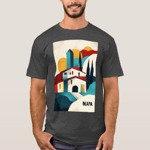 Napa Valley Vineyard Art mit moderner Geometrie de T-Shirt