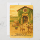 Napa Valley Vineyard Rustikale Hochzeit in Urlaubs Einladung (Rückseite)