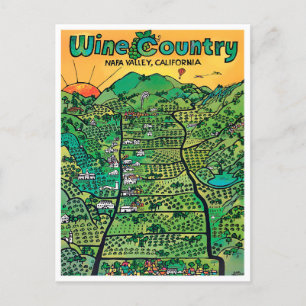 Napa Valley Vintage-Reisepostkarte Postkarte