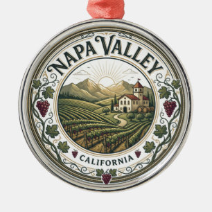 Napa Valley Weinberg Winzerei Kalifornien Ornament Aus Metall