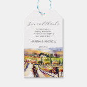 Napa Valley Weinberge Aquarellfarben Hochzeit Viel Geschenkanhänger (Vorderseite)