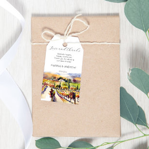 Napa Valley Weinberge Aquarellfarben Hochzeit Viel Geschenkanhänger