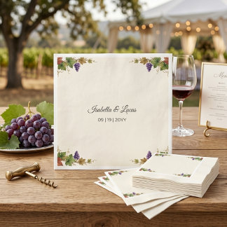 Napa Valley Weingut Aquarell-Hochzeit Serviette
