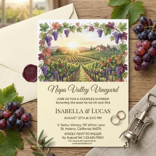 Napa Valley Weingut Aquarell Paarschwimmbad-Einlad Einladung