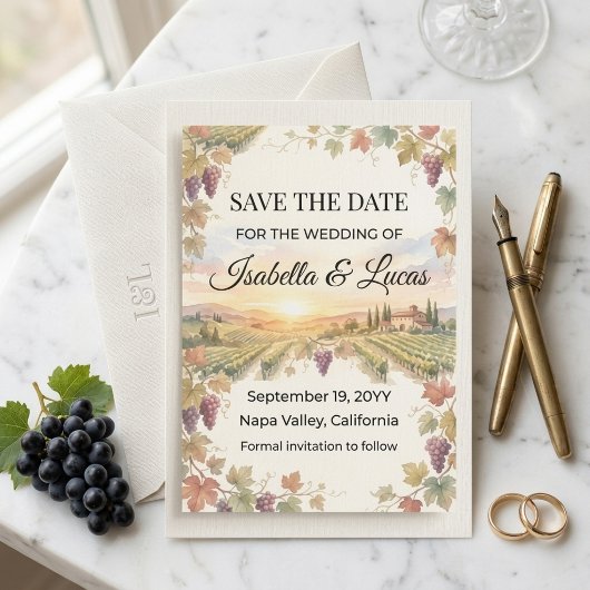 Napa Valley Weingut Aquarell Save The Date