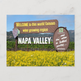 Napa Valley Welcome Sign with Mustard Field Postkarte