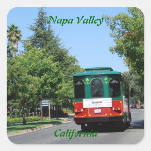 Napa ValleyStreetcar Quadratischer Aufkleber