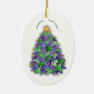 Napa- Valleytrauben-Weihnachtsbaum Keramikornament