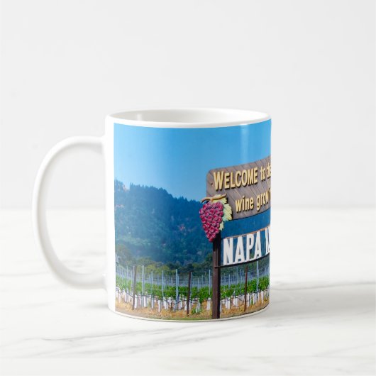 Napa- Valleywein-Land-Willkommensschild Kaffeetasse (Links)