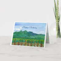 Napa- Valleyweinberg-Aquarell-alles Gute zum