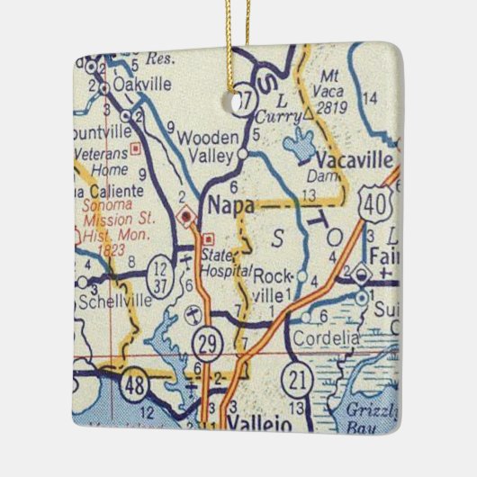 Napa Vintag Map Keramikornament (Links)