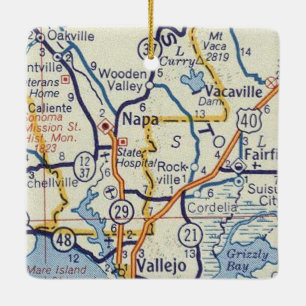 Napa Vintag Map Keramikornament