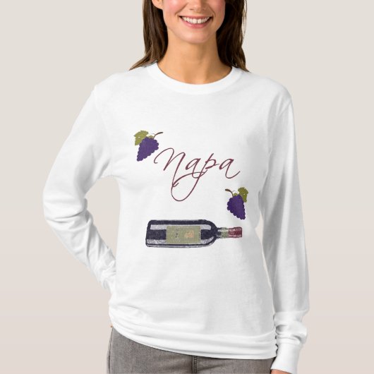 Napa Vintage Wein-Flasche T-Shirt (Vorderseite)