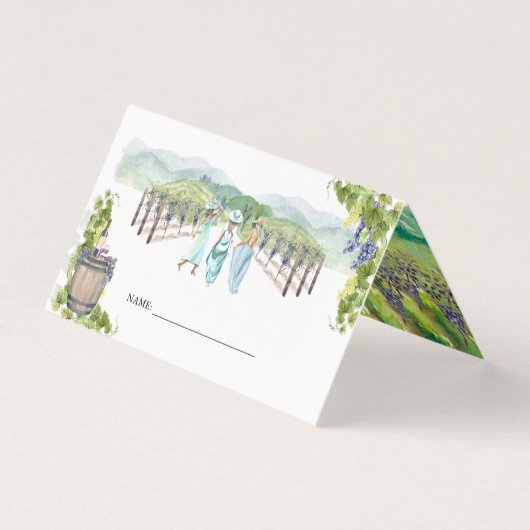 Napa Weinkeller Bachelorette | Name Platzkarte Visitenkarten (Vorderseite)