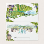 Napa Weinkeller Bachelorette | Name Platzkarte Visitenkarten (Außenseite Aufgefaltet)