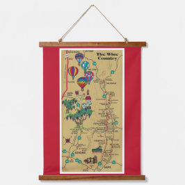 Napa Weinland Wandteppich Mit Holzrahmen