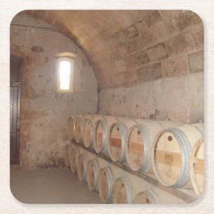 Napa Wine Barrels Rechteckiger Pappuntersetzer