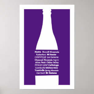 Napa Wine Lila Print Poster