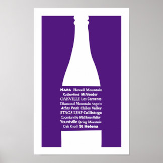 Napa Wine Lila Print Poster