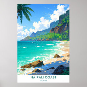Nāpali Coast, Staat Wilderness Park, Hawaii Poster