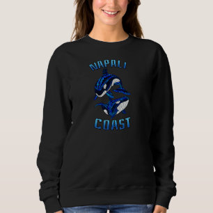 Napali Küste Hawaii Urlaub Tribal Whale Orca Pul Sweatshirt