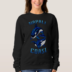 Napali Küste Hawaii Urlaub Tribal Whale Orca Swe Sweatshirt