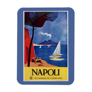 Napeles Italien retro Vintage Reiseanzeige Magnet