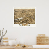 Naperville, IL Panoramic Map - 1869 Poster (Küche)