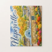 Naperville Illinois Löwenzahn Springbrunnen Riverw Puzzle (Vertikal)