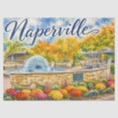 Naperville Illinois Löwenzahn Springbrunnen Riverw Seidenpapier (Vorderseite)