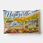Naperville Illinois Löwenzahn Springbrunnen Riverw Zubehörtasche (Rückseite)