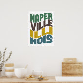 Naperville Illinois Retro Wave Poster (Küche)