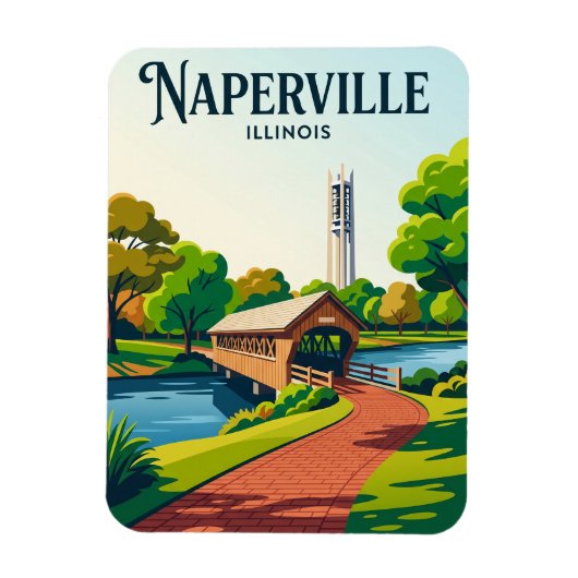 Naperville Riverwalk USA Magnet (Vertikal)