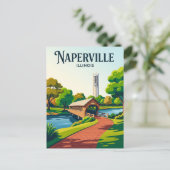 Naperville Riverwalk USA Postkarte (Stehend Vorderseite)